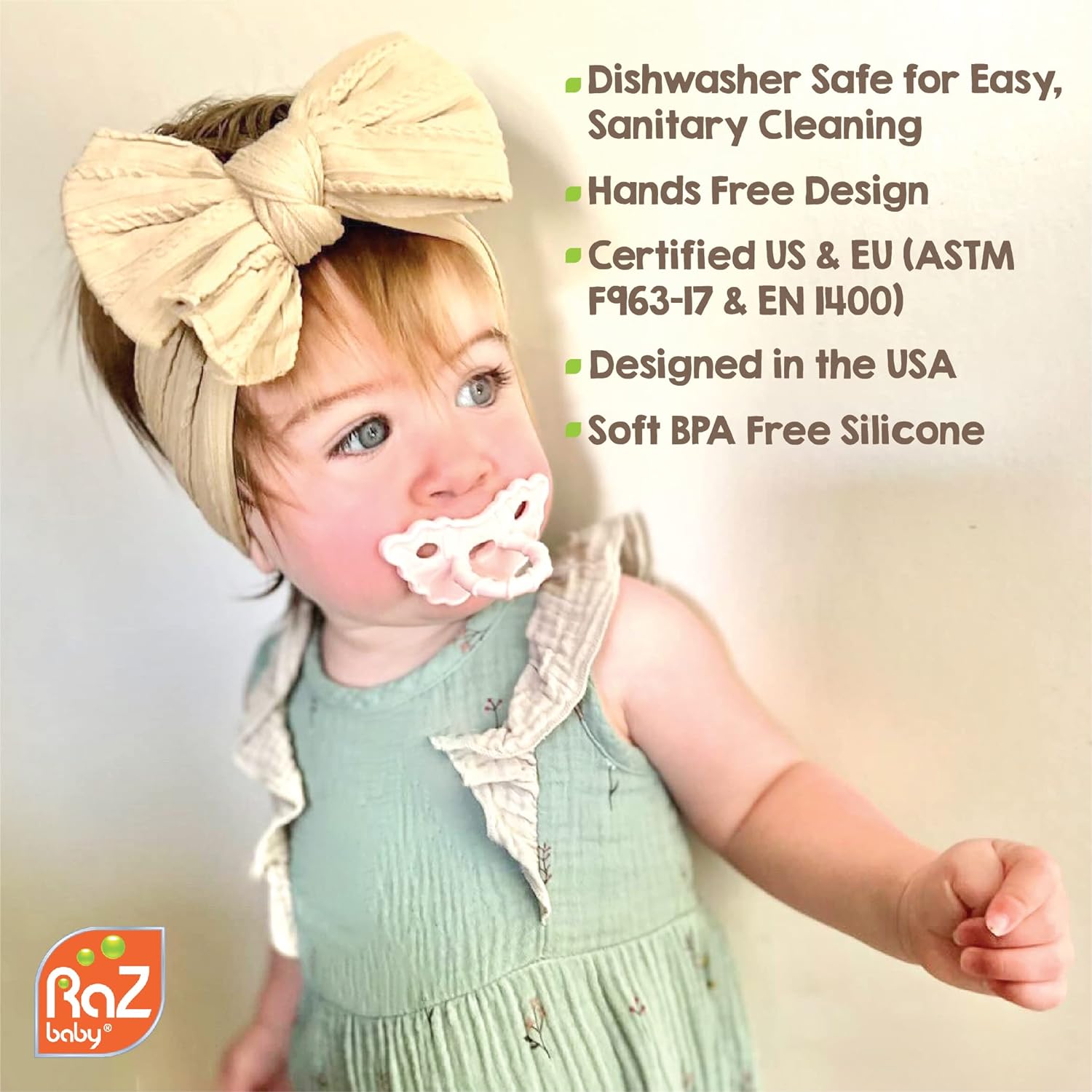 RaZbaby RaZberry Silicone Baby Teether Toy - Berrybumps Soothe Babies Sore Gums - Infant Teething Toy - Hands Free Design - BPA Free - Easy-to-Hold Design - Teething Relief Pacifier - Fruit Shape/Red - Image 3